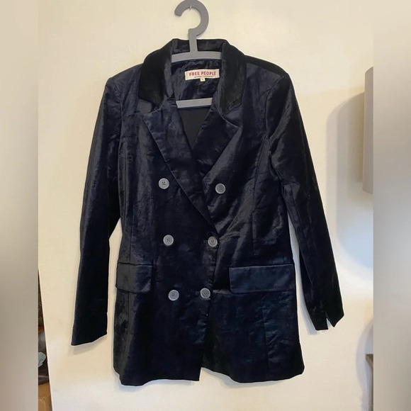 NWOT|| Free People- Cosmo Velvet Black Blazer, Classic staple piece. XS - Picture 10 of 12